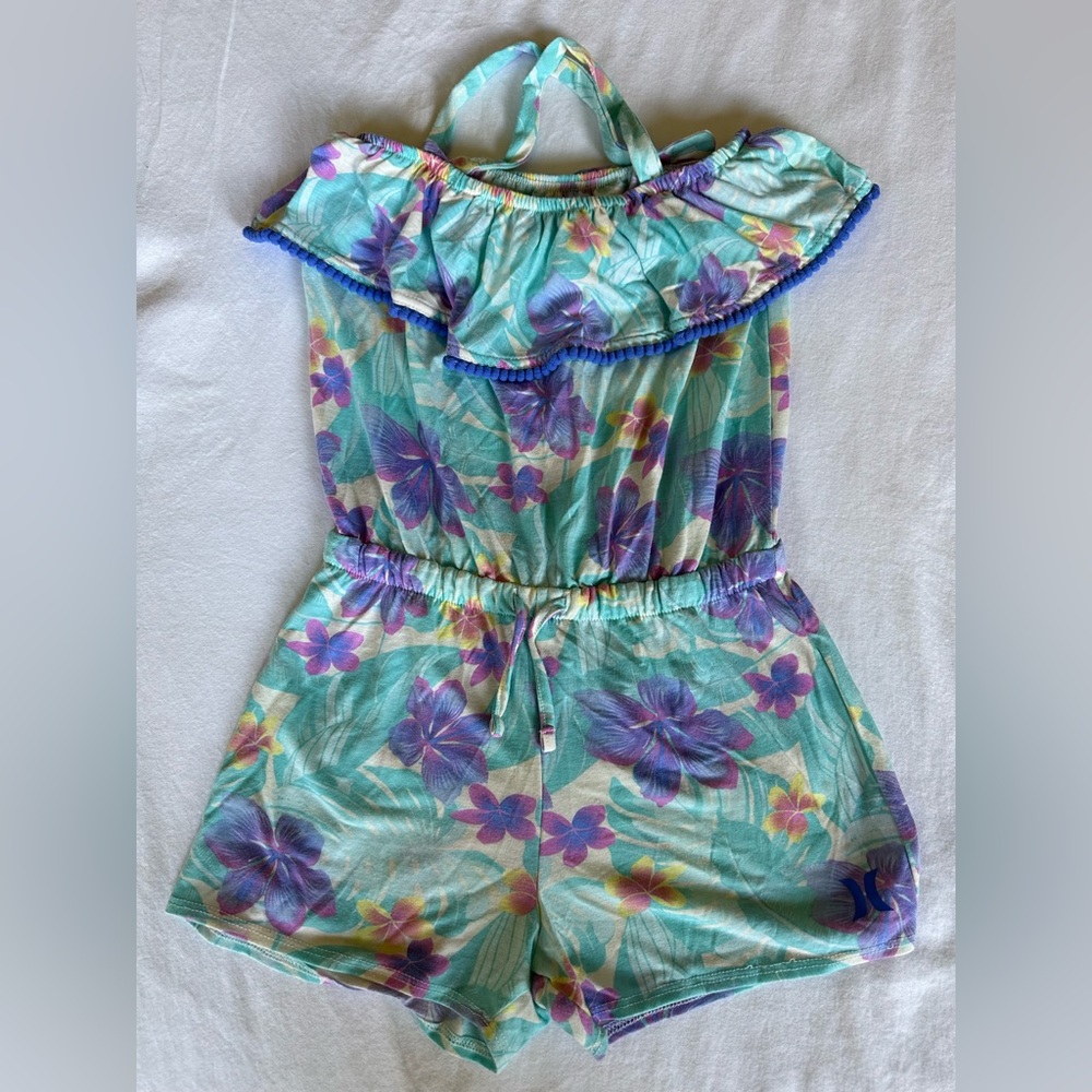 Girls Size M (8-10) Hurley Floral Romper